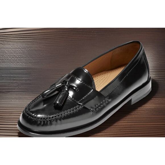 COLE HAAN Black Pinch Tassel Slip On Shoes Mens Size 9.5 New Box Fast Shipping main image 3